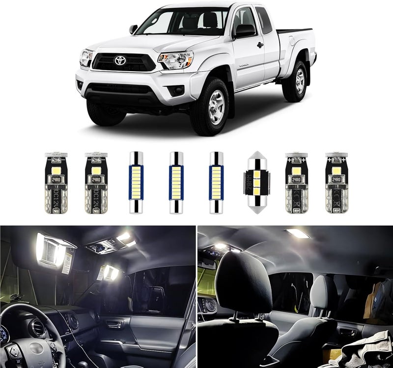 EASY EAGLE Super Bright 6000K White LED Interior Lights Bulbs - for Toyota Tacoma 2016 2017 2018 2019 2020 2021 2022 Accessories - Kit Package Include 9 LED Lights+ Install Tool - Image 1